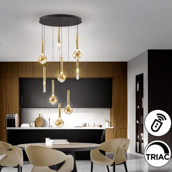 ESSENZA LAMPARA 9L NEGRO-DORADO 347181 SCHULLER