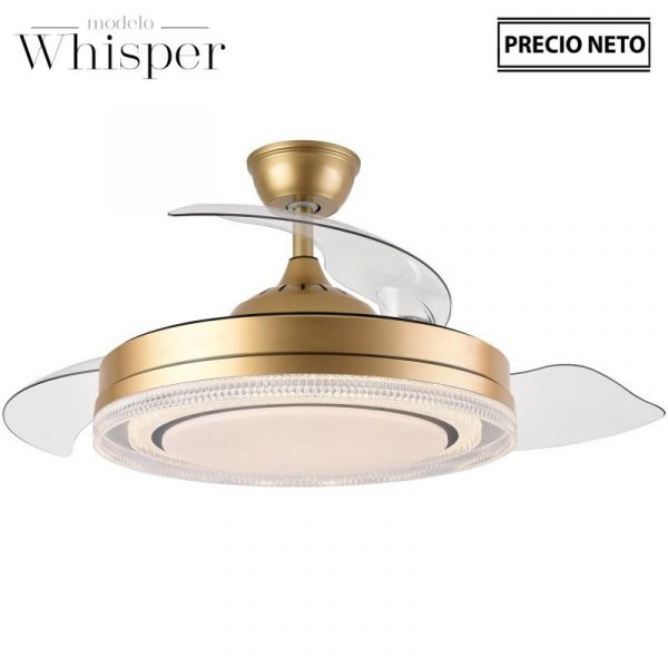 VENTILADOR DC 45W LED DORADO WHISPER
