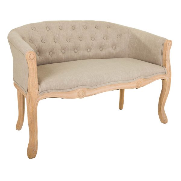 SOFA MADERA TAPIZADO BEIGE 107X61X70CM