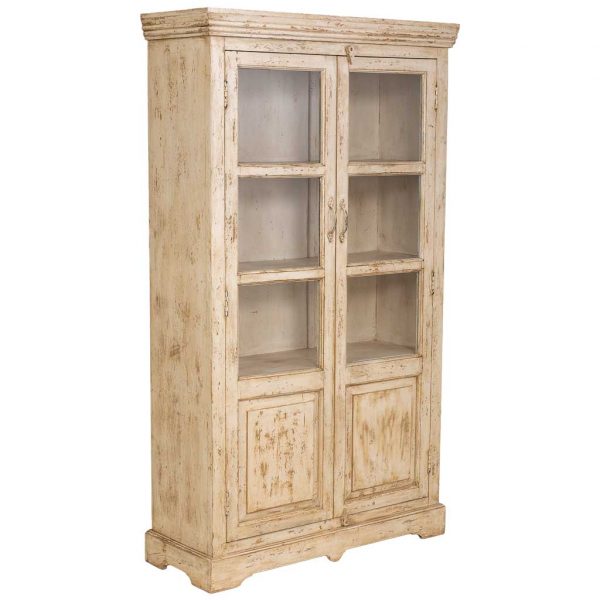 VITRINA MADERA MANGO BEIGE 105X40X180CM