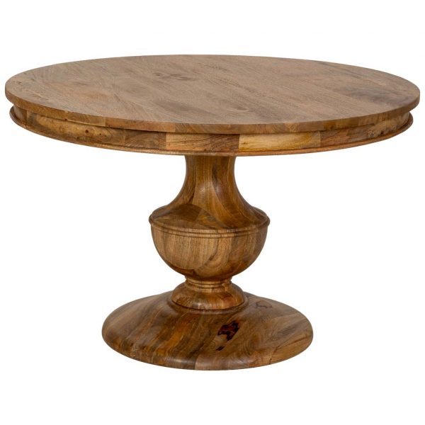 MESA COMEDOR MADERA MANGO MARRÓN 120X120X77CM