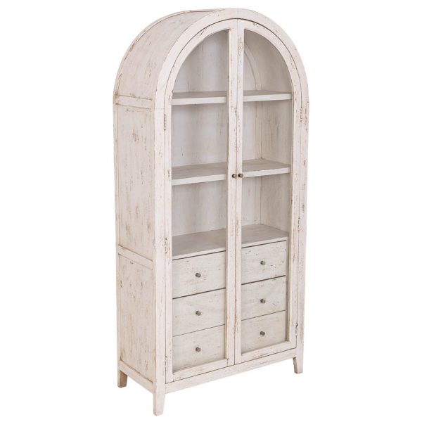 VITRINA MADERA MANGO BLANCA 90X40X190CM