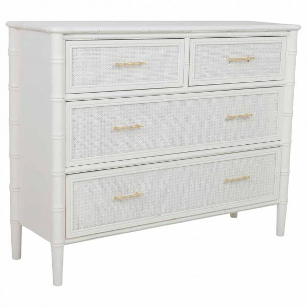 COMODA MADERA BLANCA 117X39X92CM