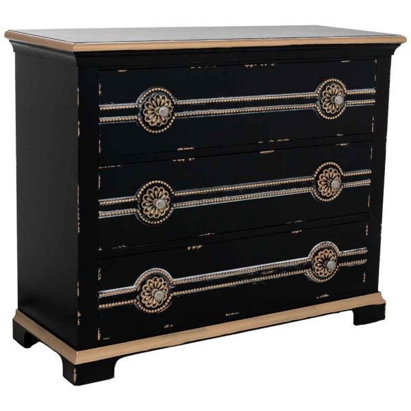COMODA DE MADERA NEGRA 98X38X80CM