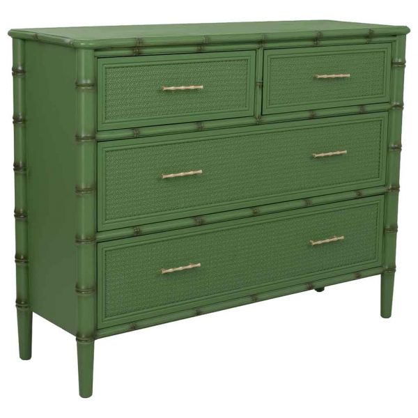 COMODA MADERA VERDE 117X39X92CM
