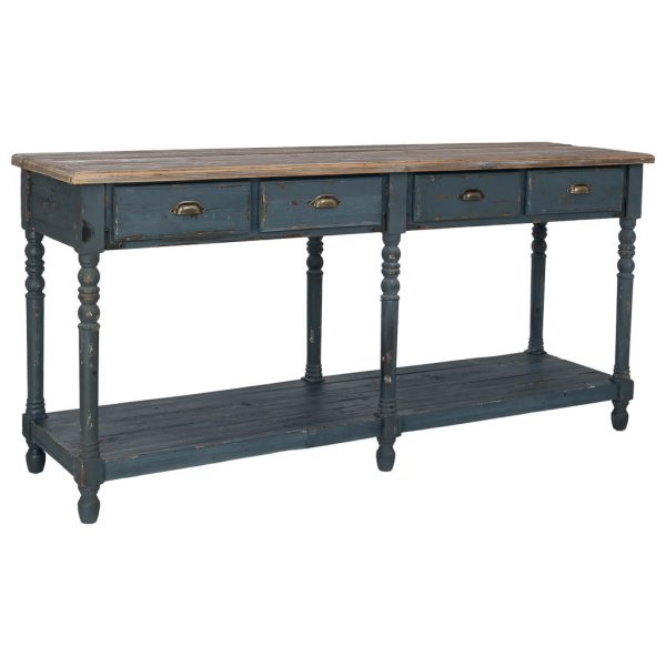 RECIBIDOR MADERA AZUL 190X50X90,5CM