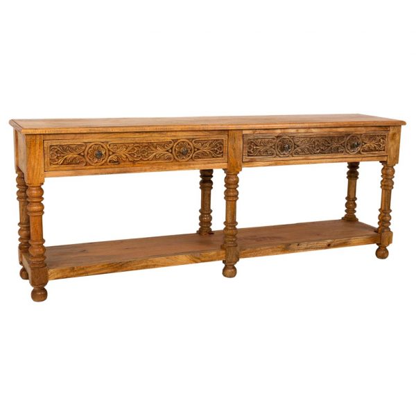 RECIBIDOR MADERA MANGO MARRÓN 206X43X80CM