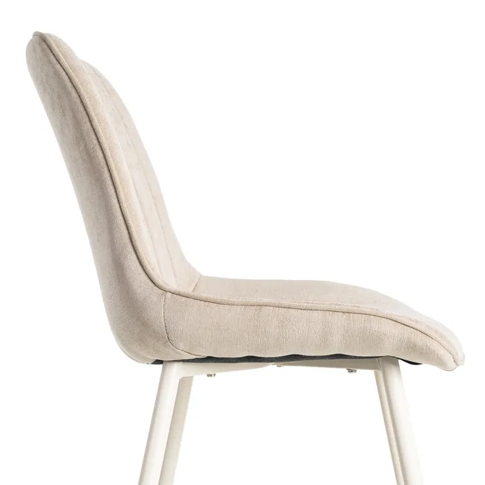 SILLA BEIGE TEJIDO-METAL CONTRACT 50 X 60 X 85 CM - Imagen 7