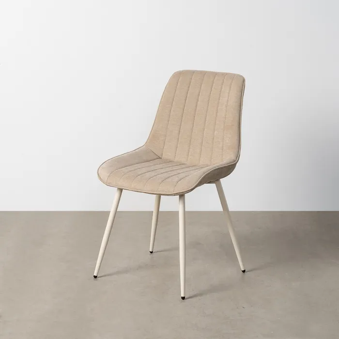 SILLA BEIGE TEJIDO-METAL CONTRACT 50 X 60 X 85 CM