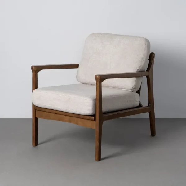 SILLÓN BEIGE TEJIDO-MADERA 69 X 84 X 81 CM