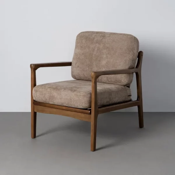 SILLÓN MARRÓN TEJIDO-MADERA 69 X 84 X 81 CM