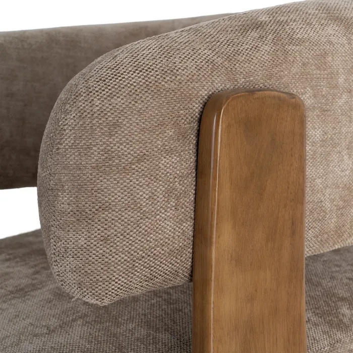 SILLÓN MARRÓN TEJIDO-MADERA 73 X 76,50 X 69 CM - Imagen 4
