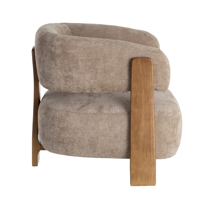 SILLÓN MARRÓN TEJIDO-MADERA 73 X 76,50 X 69 CM - Imagen 5
