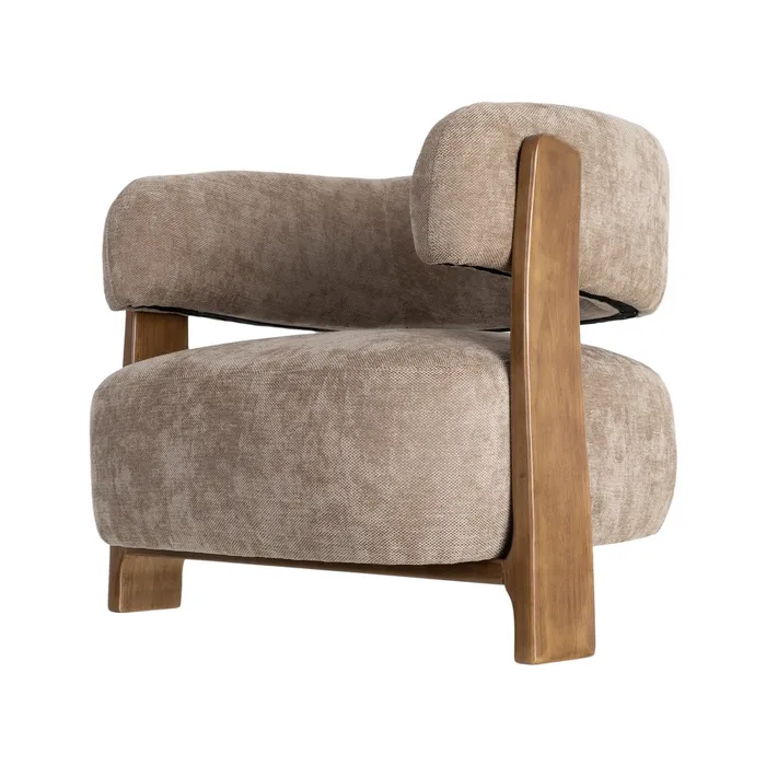 SILLÓN MARRÓN TEJIDO-MADERA 73 X 76,50 X 69 CM - Imagen 9