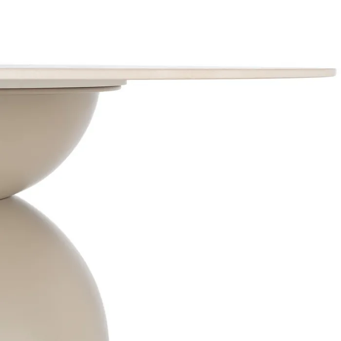 MESA COMEDOR BEIGE PIEDRA SINTERIZADA 120 X 120 X 75 CM - Imagen 3