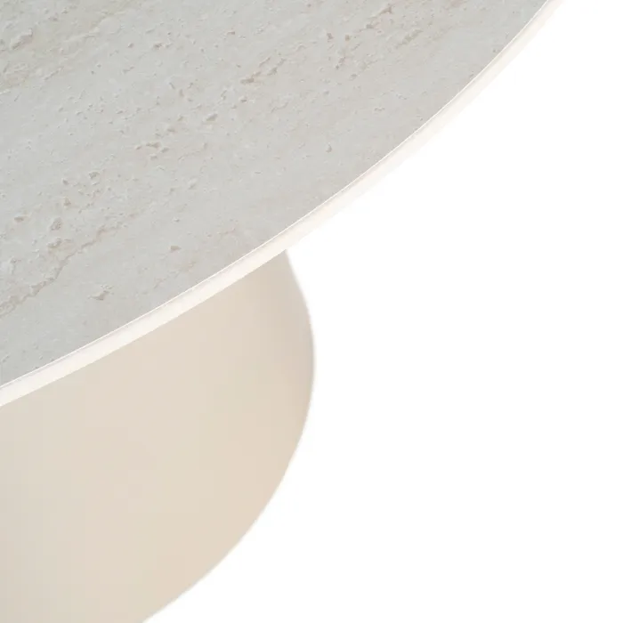 MESA COMEDOR BEIGE PIEDRA SINTERIZADA 120 X 120 X 75 CM - Imagen 4