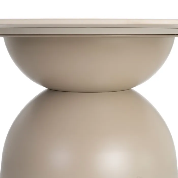 MESA COMEDOR BEIGE PIEDRA SINTERIZADA 120 X 120 X 75 CM - Imagen 5