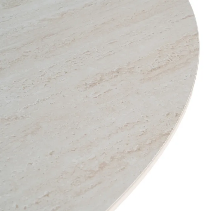 MESA COMEDOR BEIGE PIEDRA SINTERIZADA 120 X 120 X 75 CM - Imagen 6