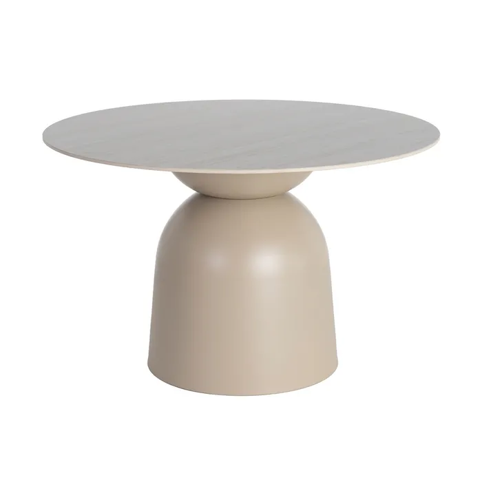 MESA COMEDOR BEIGE PIEDRA SINTERIZADA 120 X 120 X 75 CM - Imagen 2