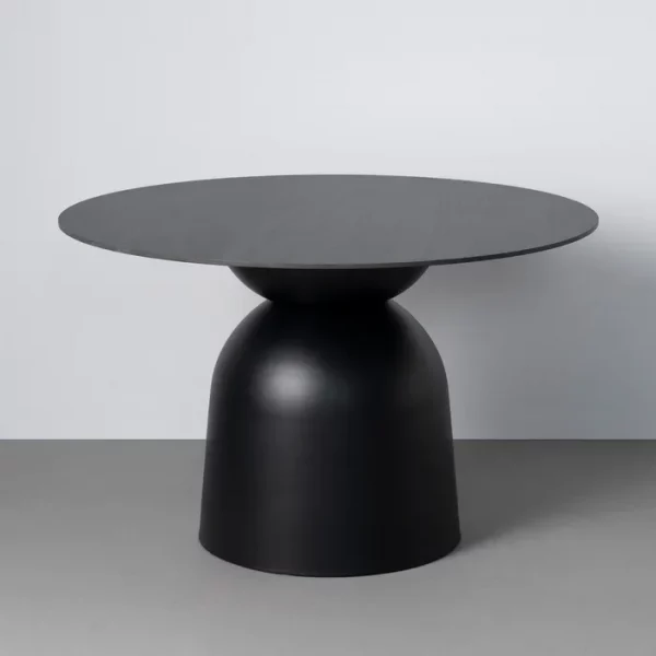 MESA COMEDOR NEGRO PIEDRA SINTERIZADA 120 X 120 X 75 CM