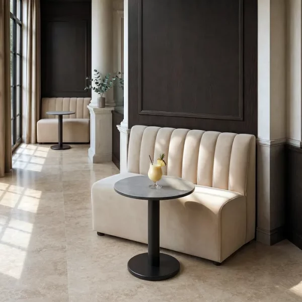 BANCO HOSTELERÍA BEIGE TEJIDO 120 X 60 X 90 CM