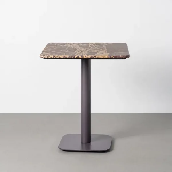 MESA BURDEOS PIEDRA NATURAL-METAL 65 X 65 X 75 CM