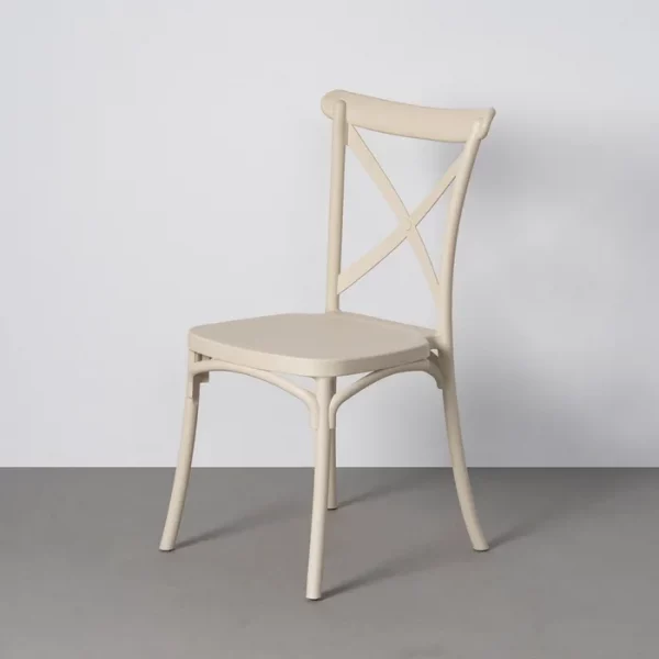 SILLA APILABLE EXTERIOR CREMA PP 53 X 43 X 88 CM