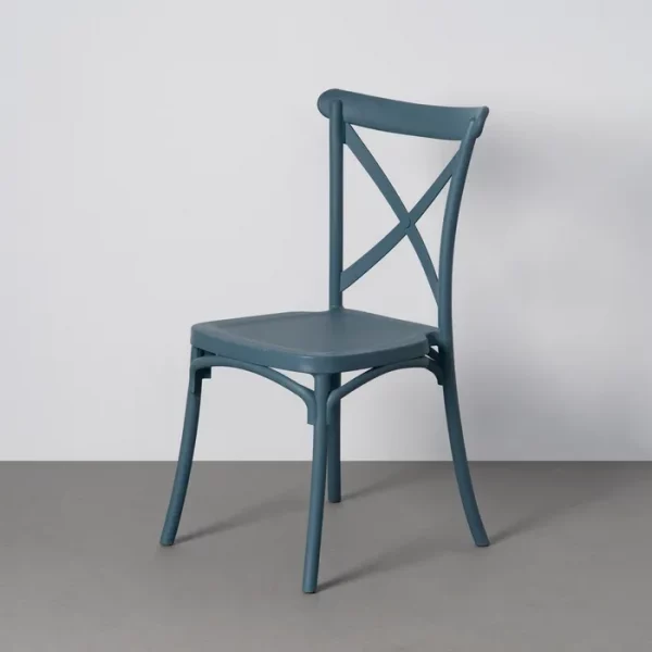 SILLA APILABLE EXTERIOR AZUL PP 53 X 43 X 88 CM