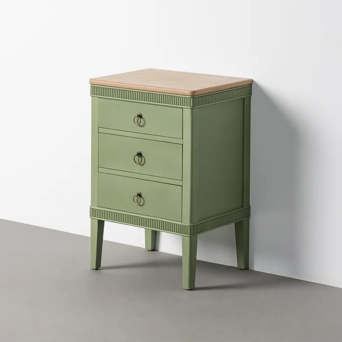 MESITA NATURAL-VERDE MADERA 50 X 38 X 72 CM