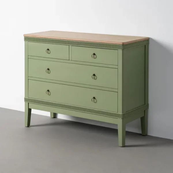 CÓMODA NATURAL-VERDE MADERA 115 X 45 X 90 CM