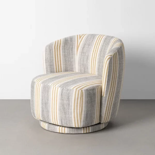 SILLÓN GIRATORIO GRIS TEJIDO-MADERA 75 X 74 X 65 CM