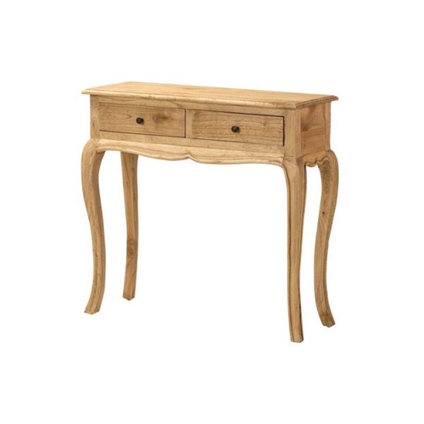 CONSOLA 2 CAJONES MADERA MINDI MARRON 85x30x80 CM