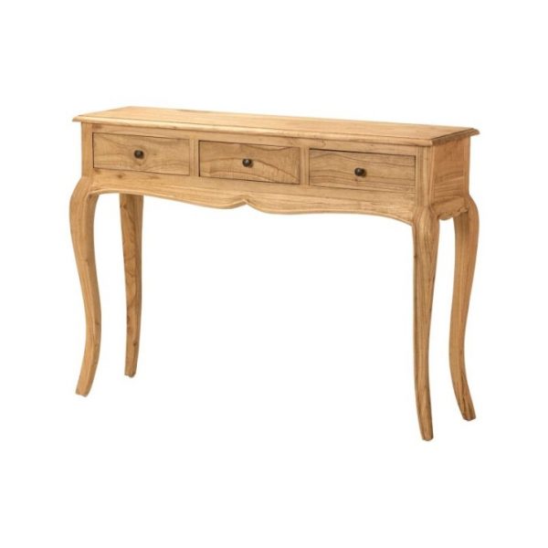 CONSOLA 3 CAJONES MADERA MINDI MARRON 110x30x80CM