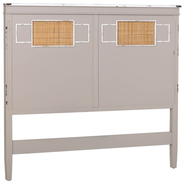 CABECERO CAMA MADERA REJILLA GRIS 150X6X130CM