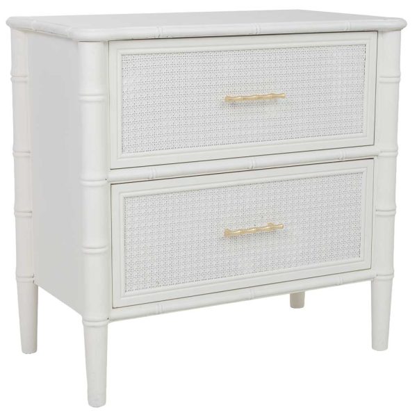 MESITA DE NOCHE MADERA BLANCA 71X39X68CM