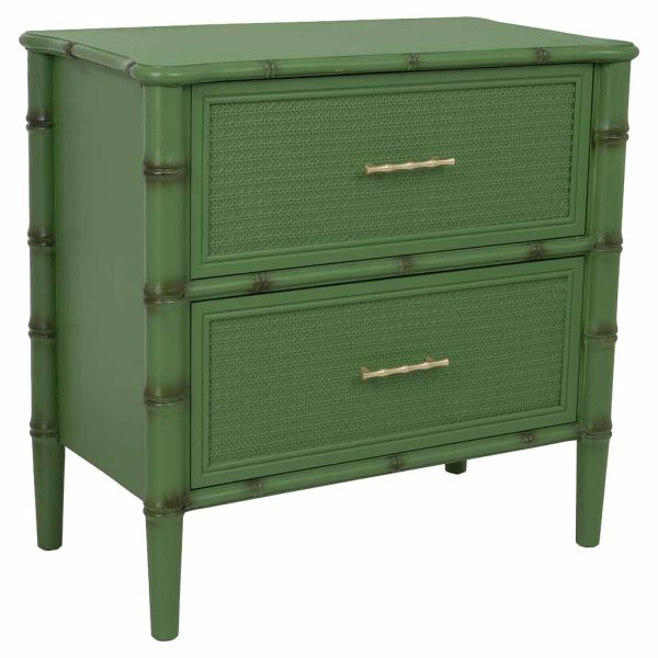 MESITA DE NOCHE MADERA VERDE 71X39X68CM