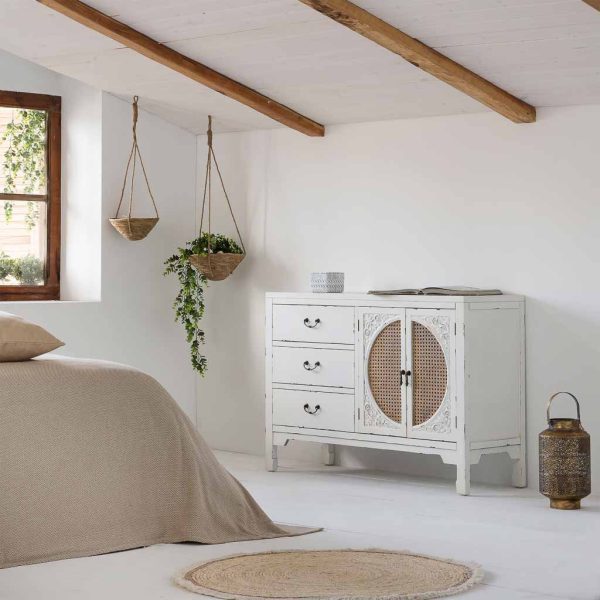 APARADOR MADERA BLANCO 106X36X73CM
