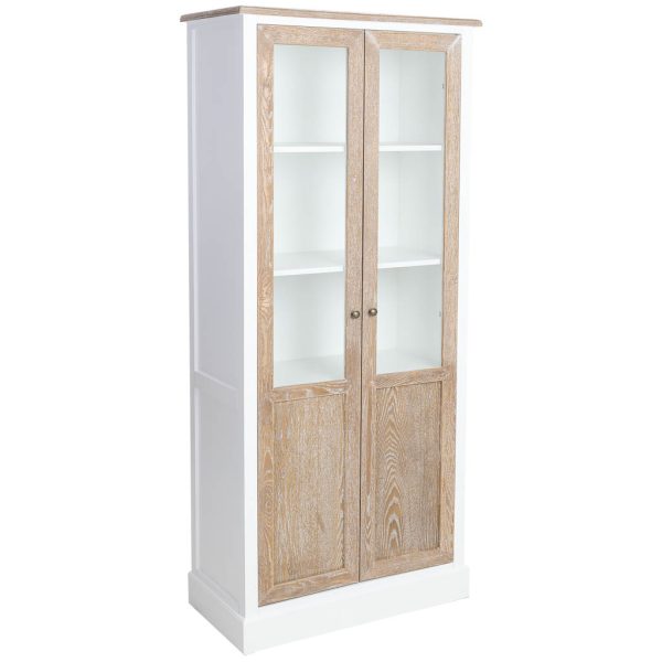 VITRINA MADERA BLANCA MARRÓN 81X40X180CM