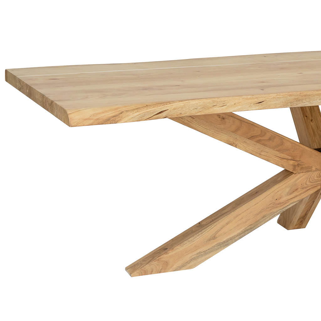 MESA COMEDOR MADERA DE ACACIA MARRÓN 180X90X76CM - Imagen 2