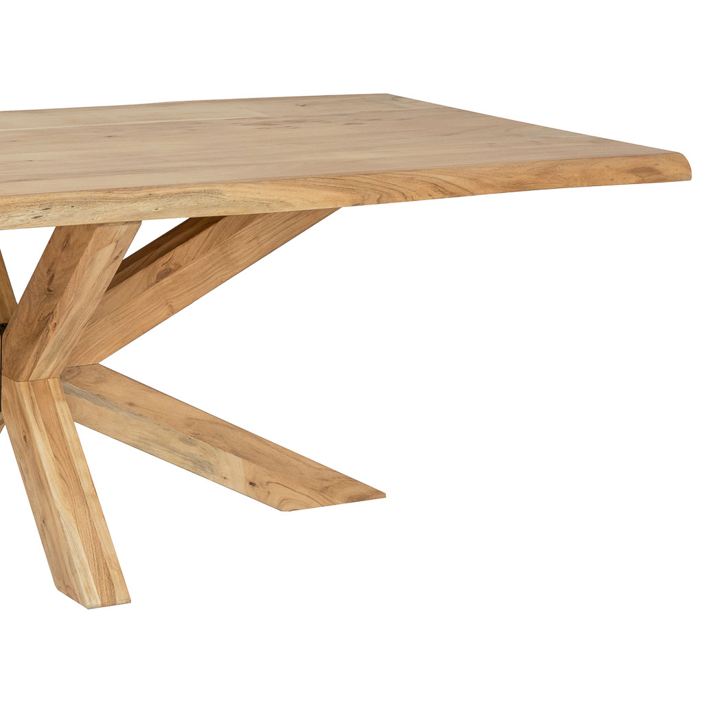 MESA COMEDOR MADERA DE ACACIA MARRÓN 180X90X76CM - Imagen 3