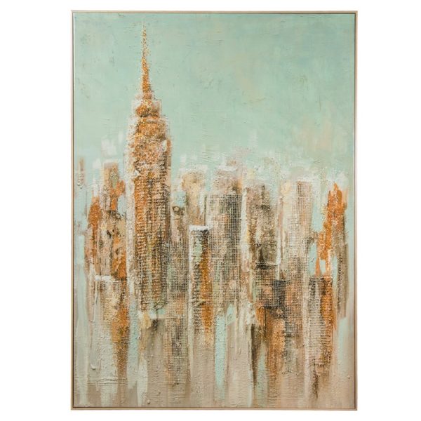 CUADRO LIENZO ACRILICO PAISAJE CIUDAD 110X4,4X160CM