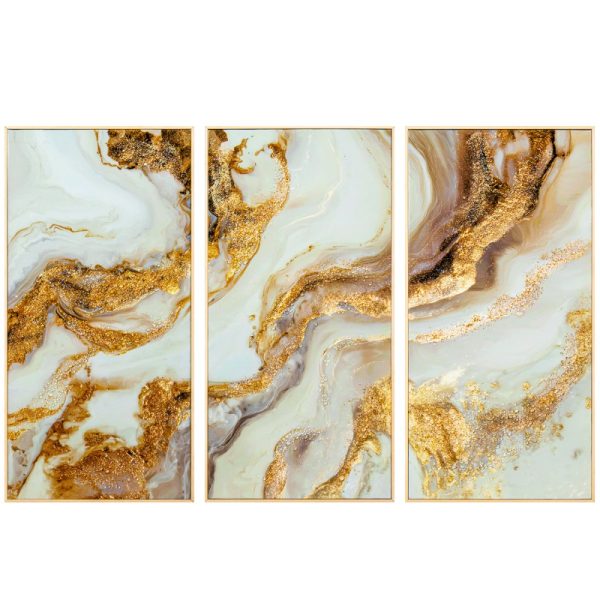 SET 3 CUADROS MADERA C/MARCO 40X80CM ABSTRACTO 40X80X3,2CM