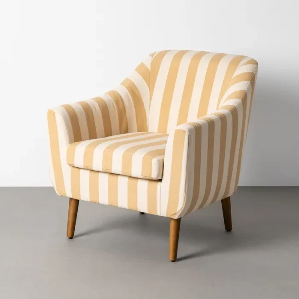 SILLÓN RAYAS MIEL MADERA DE CAUCHO 74 X 68 X 76 CM
