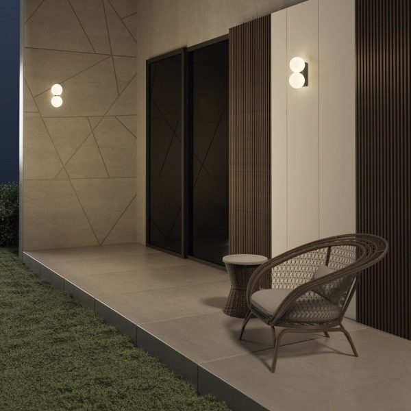 APLIQUE EXTERIOR INTERLAKEN 2*G9 NEGRO 9611 MANTRA