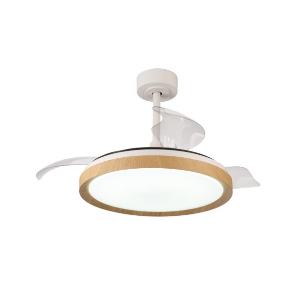 VENTILADOR RETRACTIL LED MISTRAL MADERA 8827 MANTRA