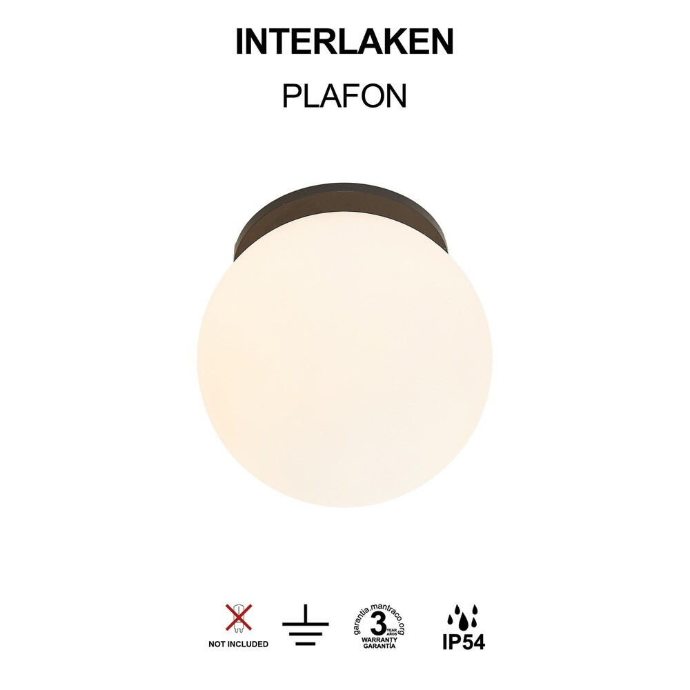 PLAFON EXTERIOR INTERLAKEN G9 NEGRO 9608 MANTRA - Imagen 3