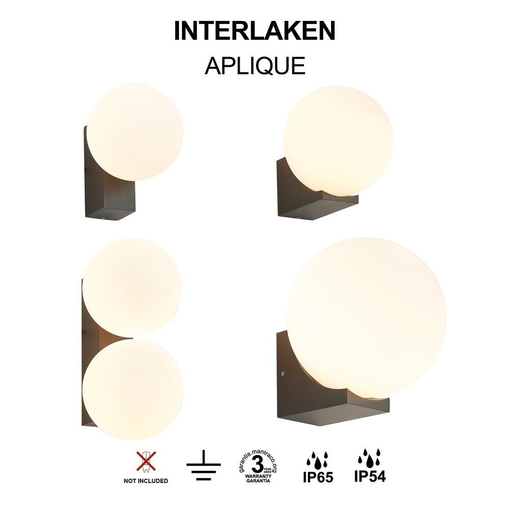 APLIQUE EXTERIOR INTERLAKEN 2*G9 NEGRO 9611 MANTRA - Imagen 4