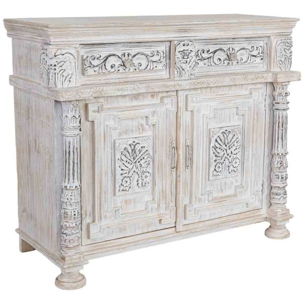 APARADOR MADERA MANGO BLANCO 120X45X100CM