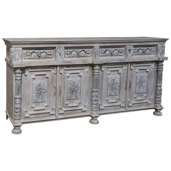 APARADOR MADERA MANGO BLANCO 220X48X100CM