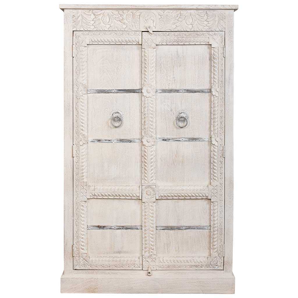 ARMARIO MADERA MANGO BLANCO 98X46X160CM - Imagen 2